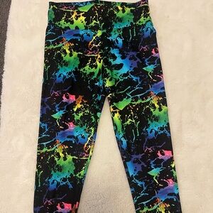 Never worn 80s inspired Black and multi-coloured leggings